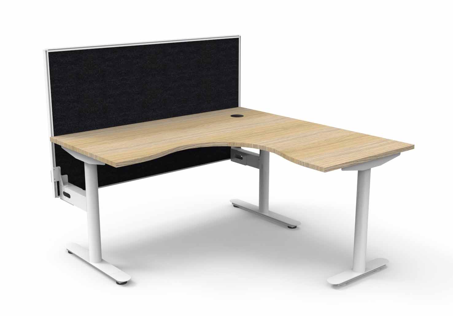 Halo Static Corner Workstation - With Screen
